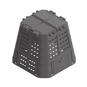 Composteur de jardin XL 480L BRIXO - Bac à compost pour Végétaux pelouse Humus Déchets cuisine 93,3 X 93,3 X H80 cm